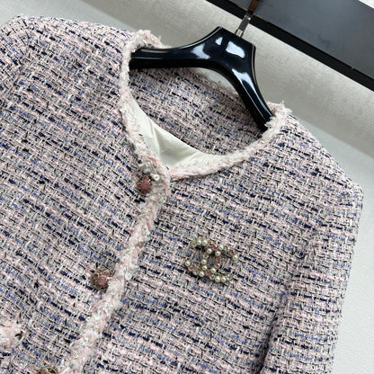 Chanel Classic Jacket Pink Tweed 341921