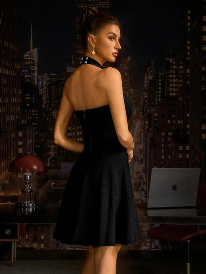 Amaya Halterneck Knitted Mini Dress