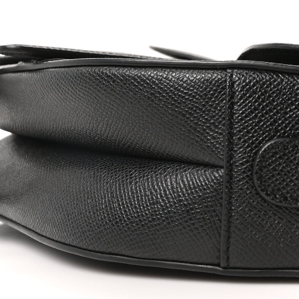 Grained Calfskin Saddle Bag Black