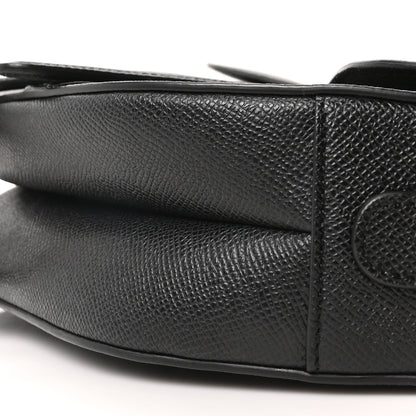 Grained Calfskin Saddle Bag Black
