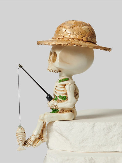Halloween Skull Fishing Desktop Decoration - Spooky &amp; Fun
