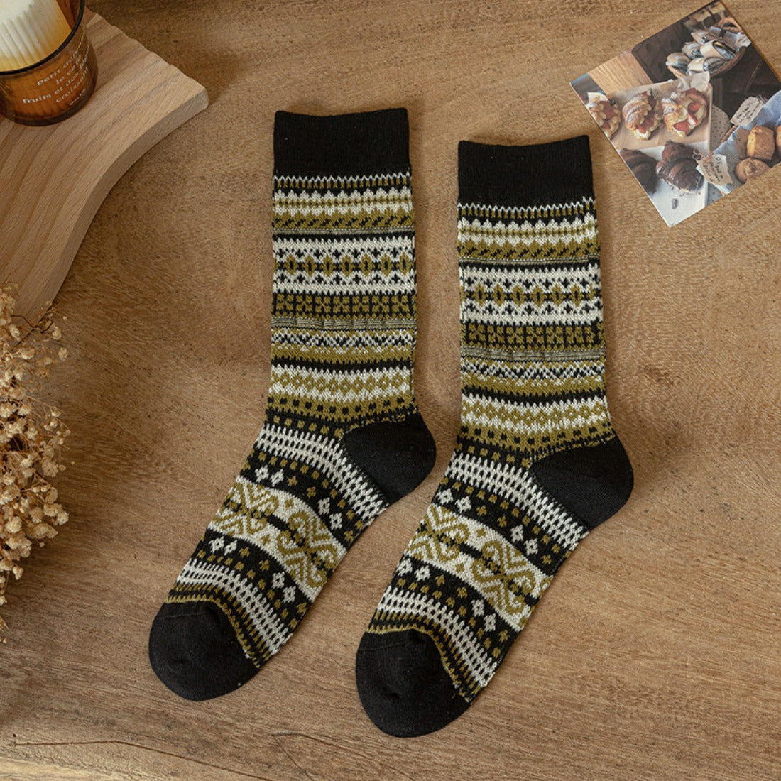 Rufia - Geometric Pattern Autumn Winter Socks