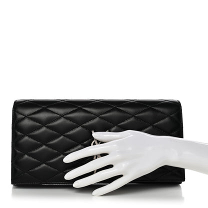 Lambskin Quilted Kate Clutch Black