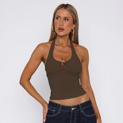 Metal Buckle Hollow Out Necklace Vest