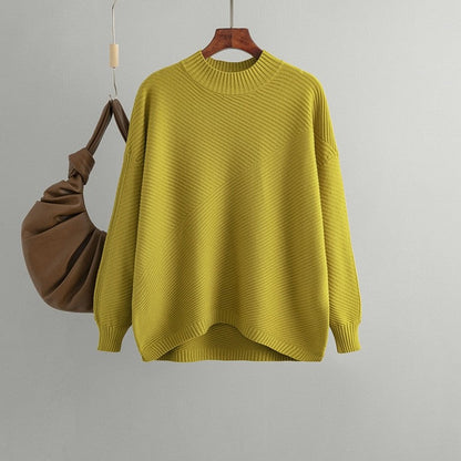 Solid Color Pullover Turtleneck Sweater