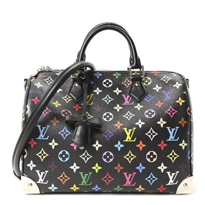 LV X TM Monogram Multicolor Speedy Soft 30 Black