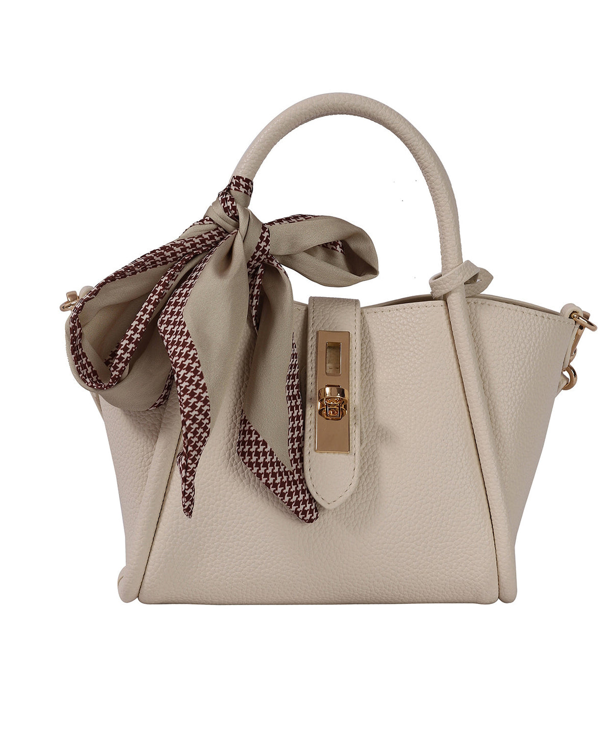 Fashion Beige Faux Leather Durable CrossBody Bag