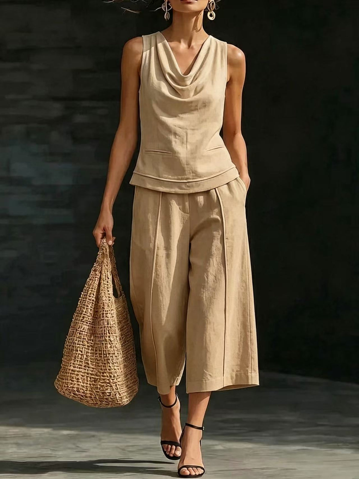 Linen 2-Piece Sleeveless Outfit