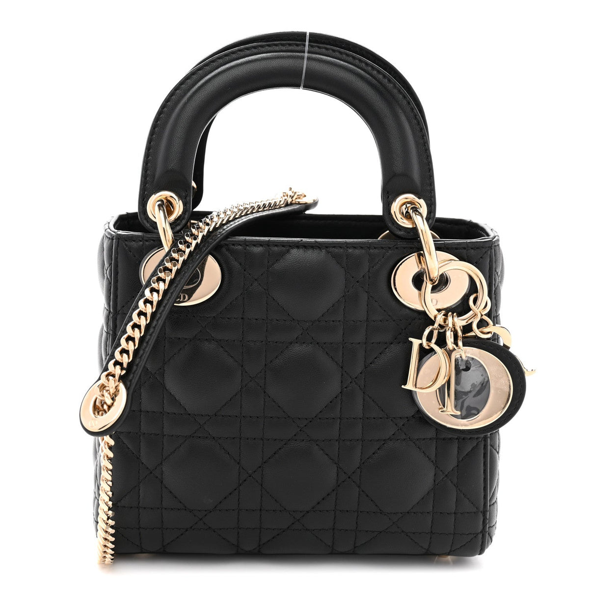 Lambskin Cannage Mini Lady Dior Black