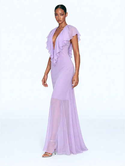 Emily Cascade Ruffle Maxi Dress