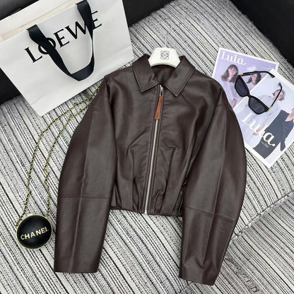 Loewe Draped Jacket Brown Nappa Lambskin 348576