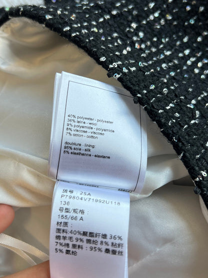 CC 25 Sequined Skirt In Black Tweed 277170