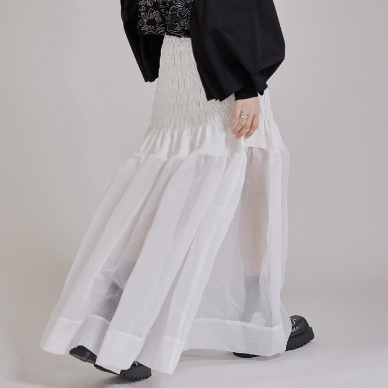 High-Waisted Pleated A-Line Dress