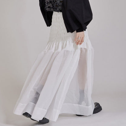 High-Waisted Pleated A-Line Dress