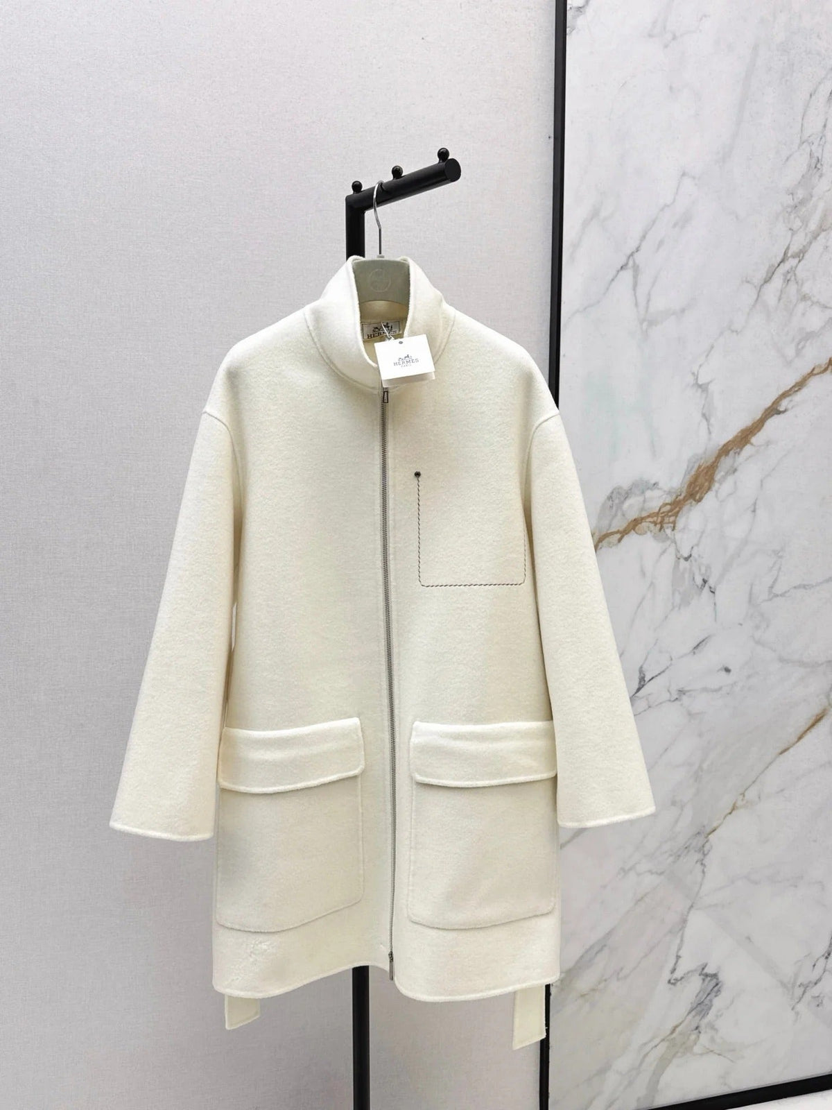 HERMES 25S STAND-COLLAR ZIP-UP JACKET 036