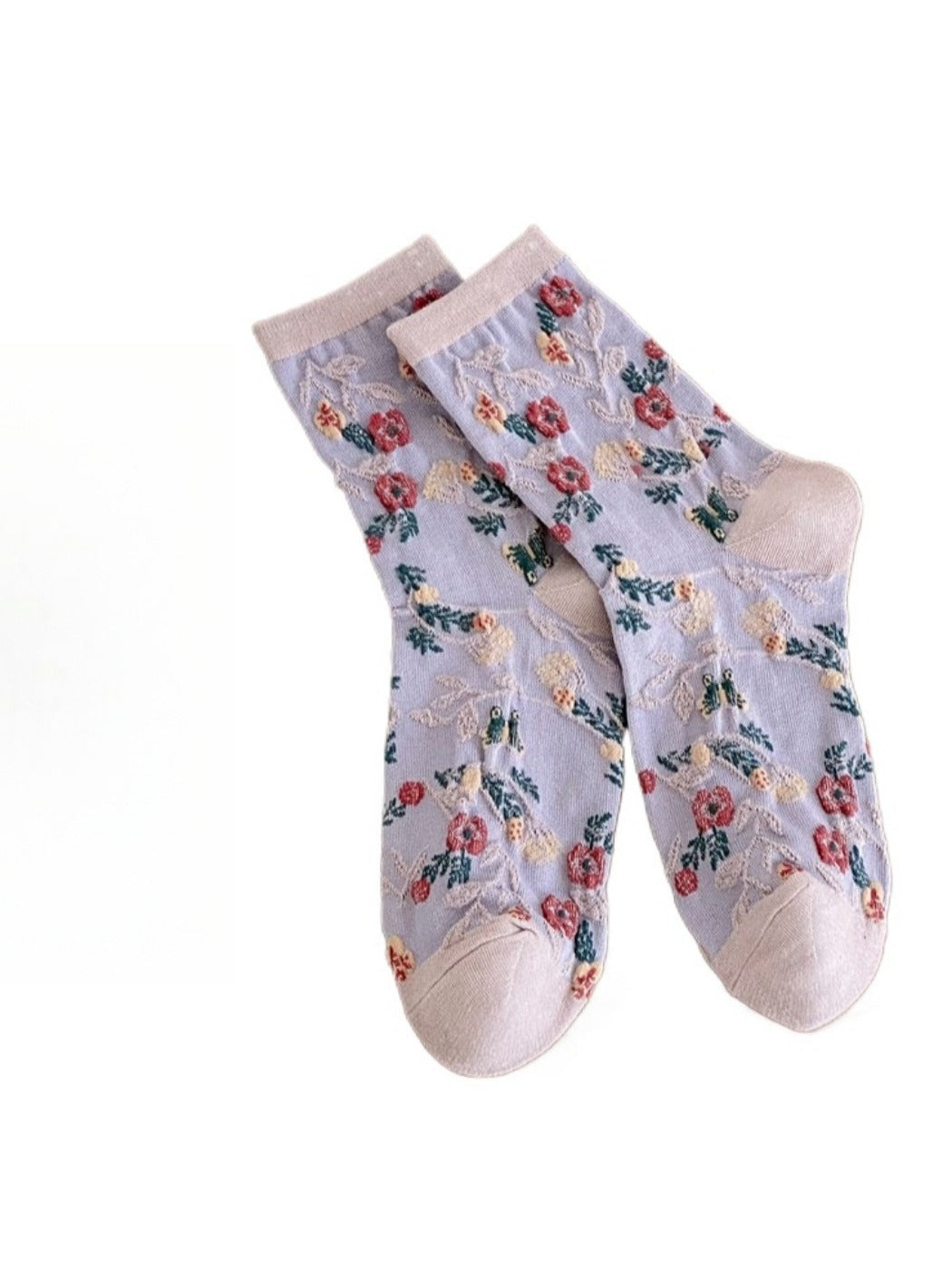 Rufia - Simple Flower Mid-Calf Socks - Chic &amp; Sweet