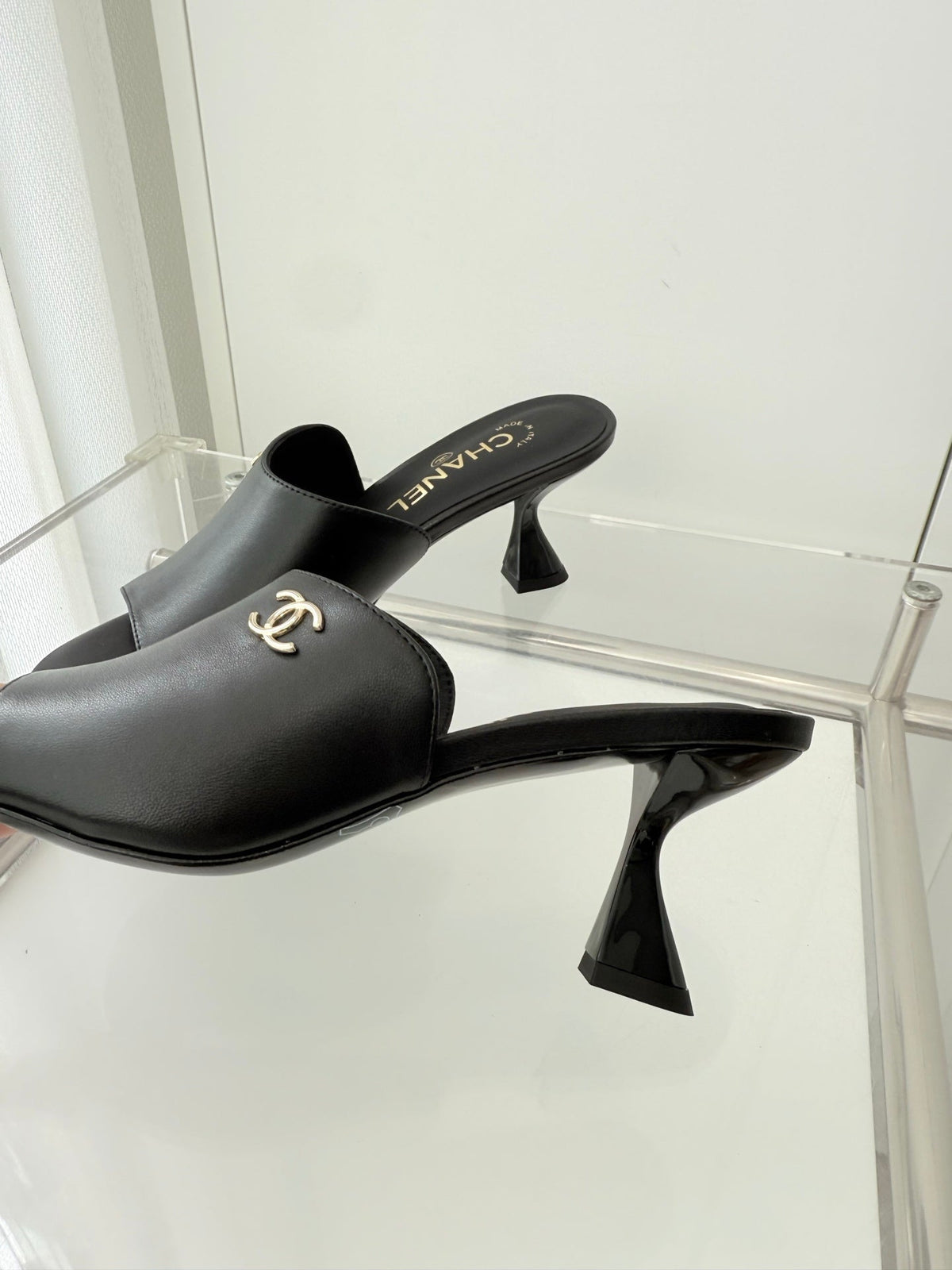 Chanel 26 Sandal 70 Black in Lambskin 597364