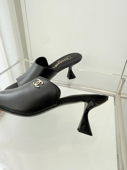 Chanel 26 Sandal 70 Black in Lambskin 597364