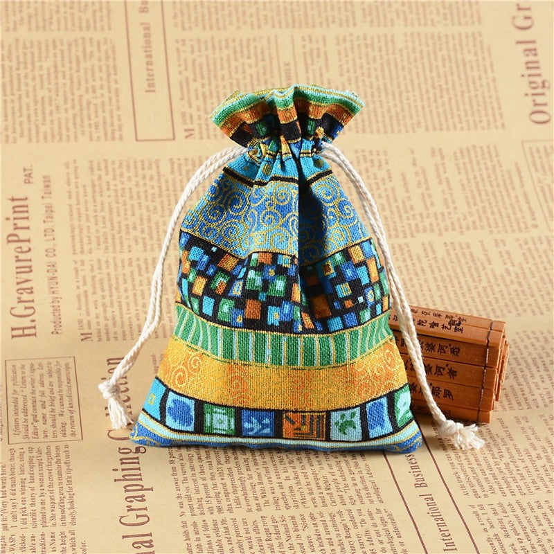 Ethnic Wind-Printed Bouquet Pocket Gift Packaging Bag