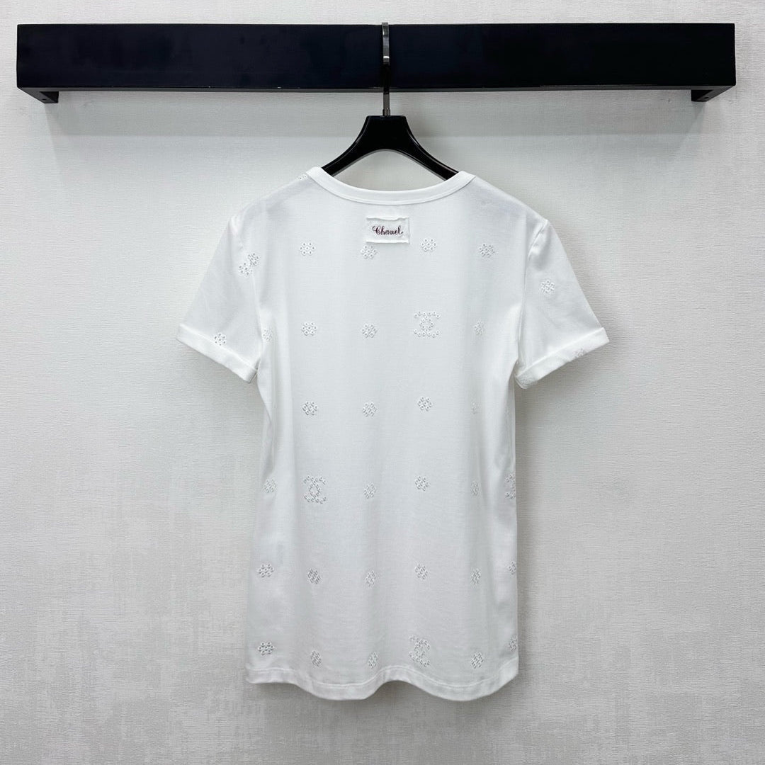 CC SS26 Short-sleeved Top White Cotton 350318