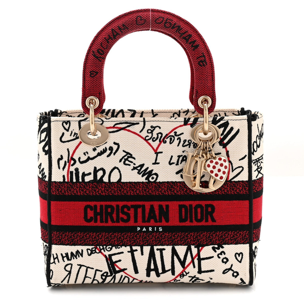 Canvas Medium DiorAmour Graffiti Lady D-Lite Latte
