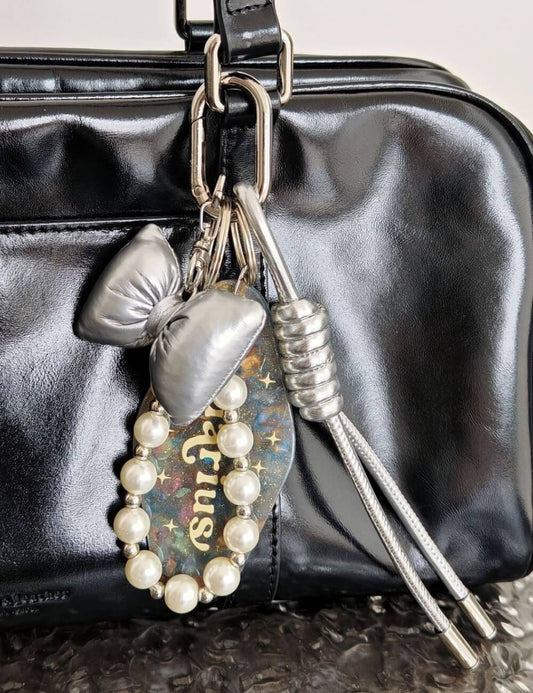 Simple Bow Pearls Keychain Bag Charms