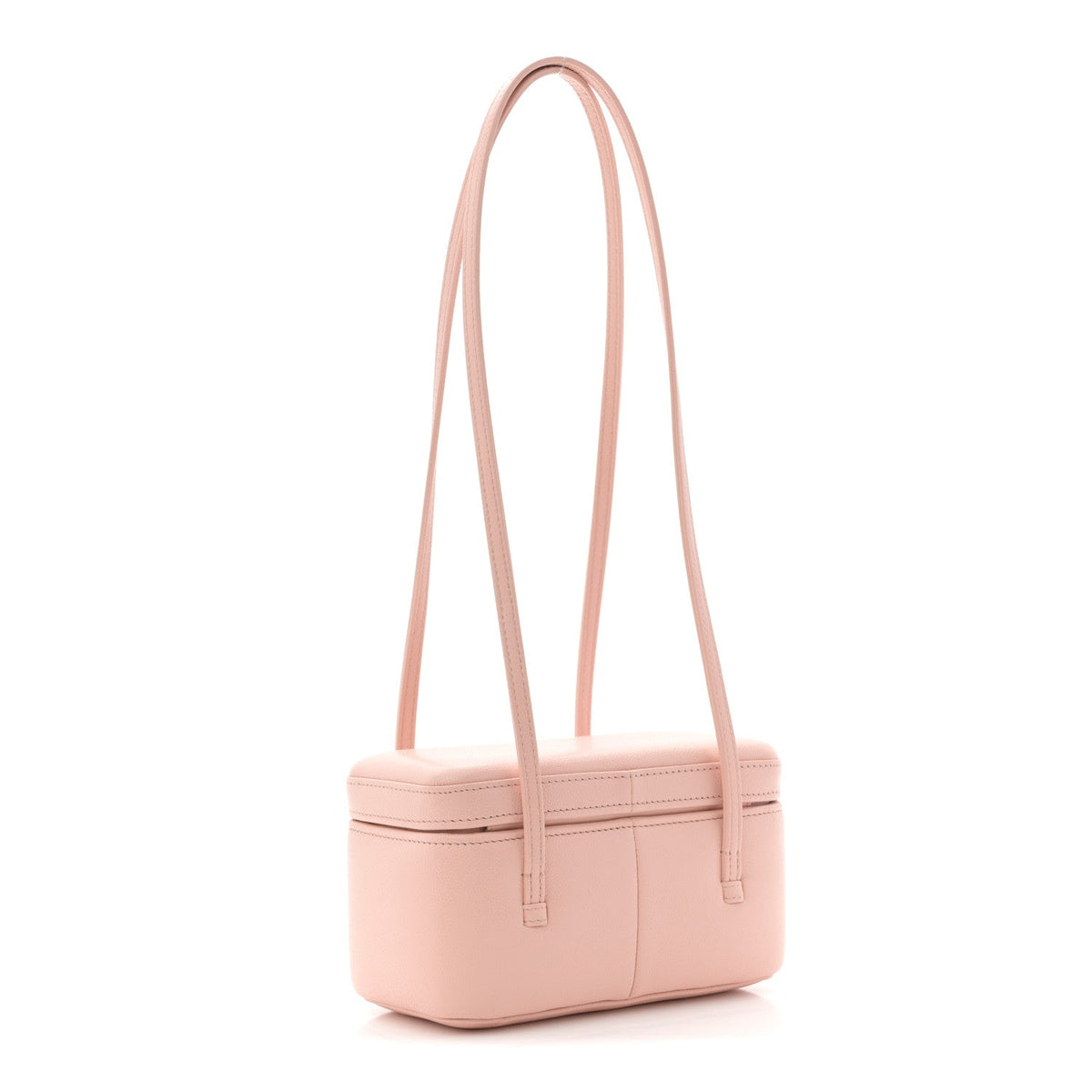 Shiny Caviar Preppy Coco Long Vanity With Strap Light Pink