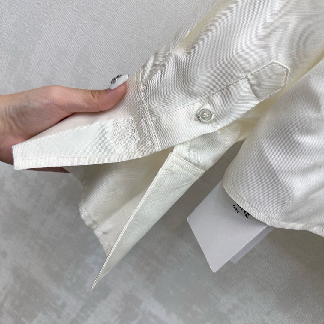 Celine Lavallière Blouse Ecru Mulberry Silk 351849