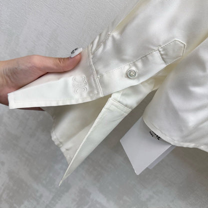 Celine Lavallière Blouse Ecru Mulberry Silk 351849