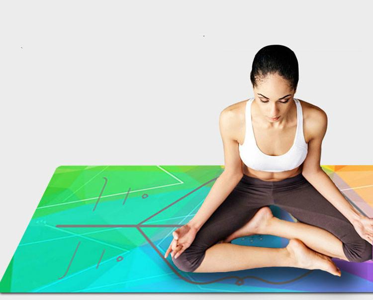 Yoga Position Line Towel Anti-Slip Suede Fitness Towel Thickened Sweat-Absorbent Beginner Machine Wash Portable Yoga Mat