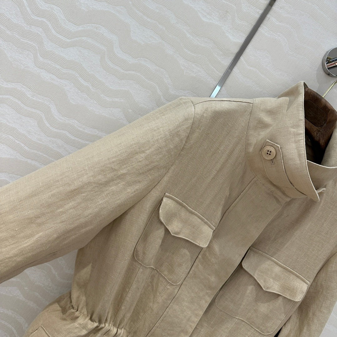 LP CLASSIC STAND-COLLAR LINEN JACKET
