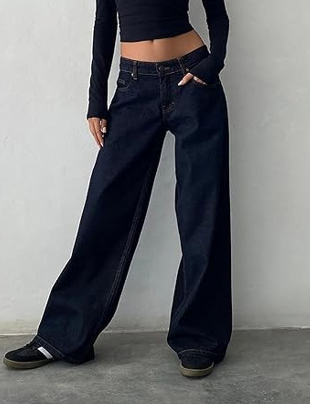 Vintage Low Rise Wide Leg Denim Jeans