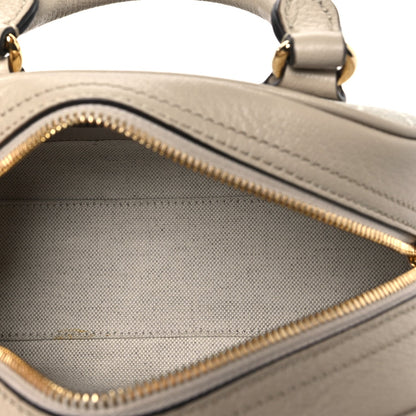 GG Supreme Monogram Textured Dollar Calfskin Web Mini Ophidia Top Handle Bowler Bag Beige Mystic White Oatmeal