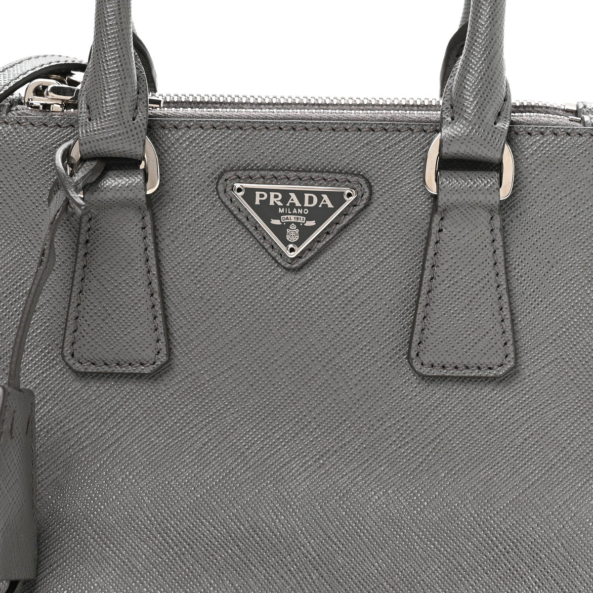 Saffiano Micro Galleria Double Zip Tote Marmo