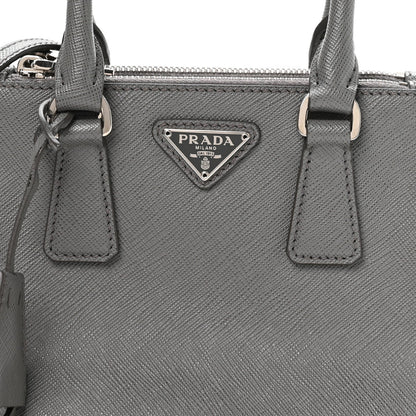 Saffiano Micro Galleria Double Zip Tote Marmo