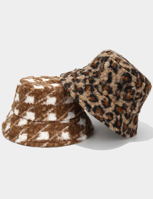Vintage Fuzzy Plush Thick Warm Bucket Hat