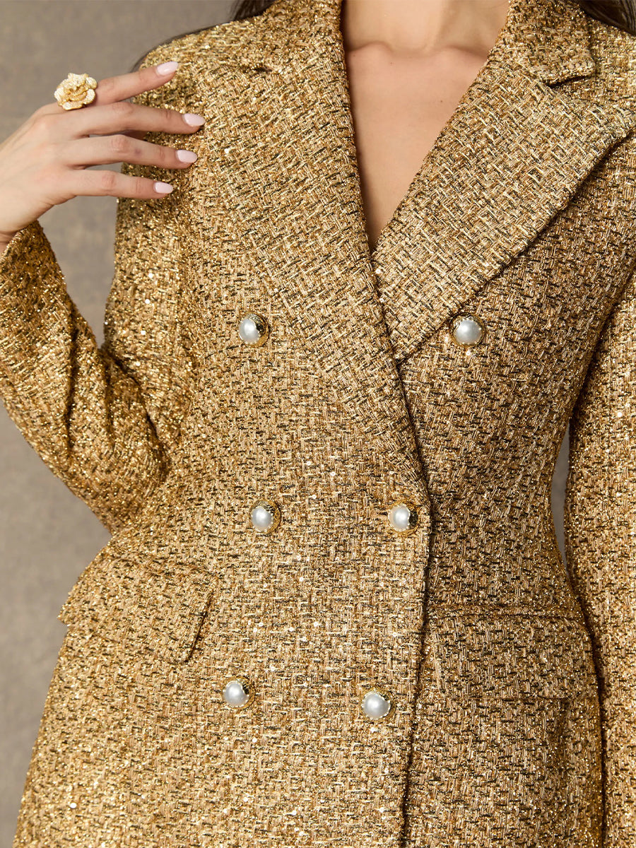 Liliana Blazer Dress In Gold