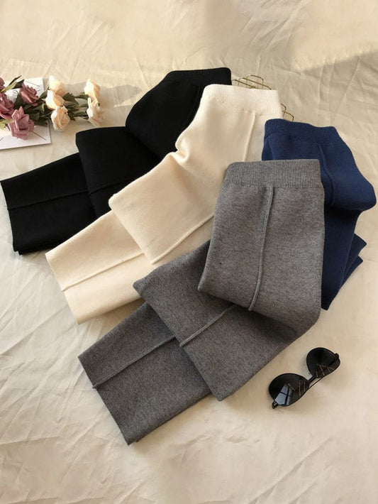 Simple Solid Color Empire Waisted Loose Pants