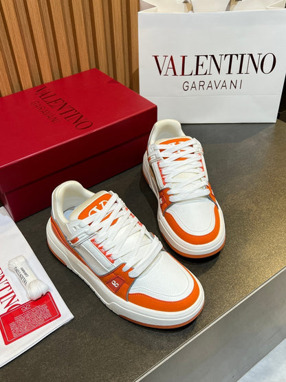 VT 25S Couple Sneakers White Orange Calfskin 563113