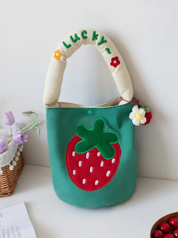 Cartoon Strawberry Bucket Bag