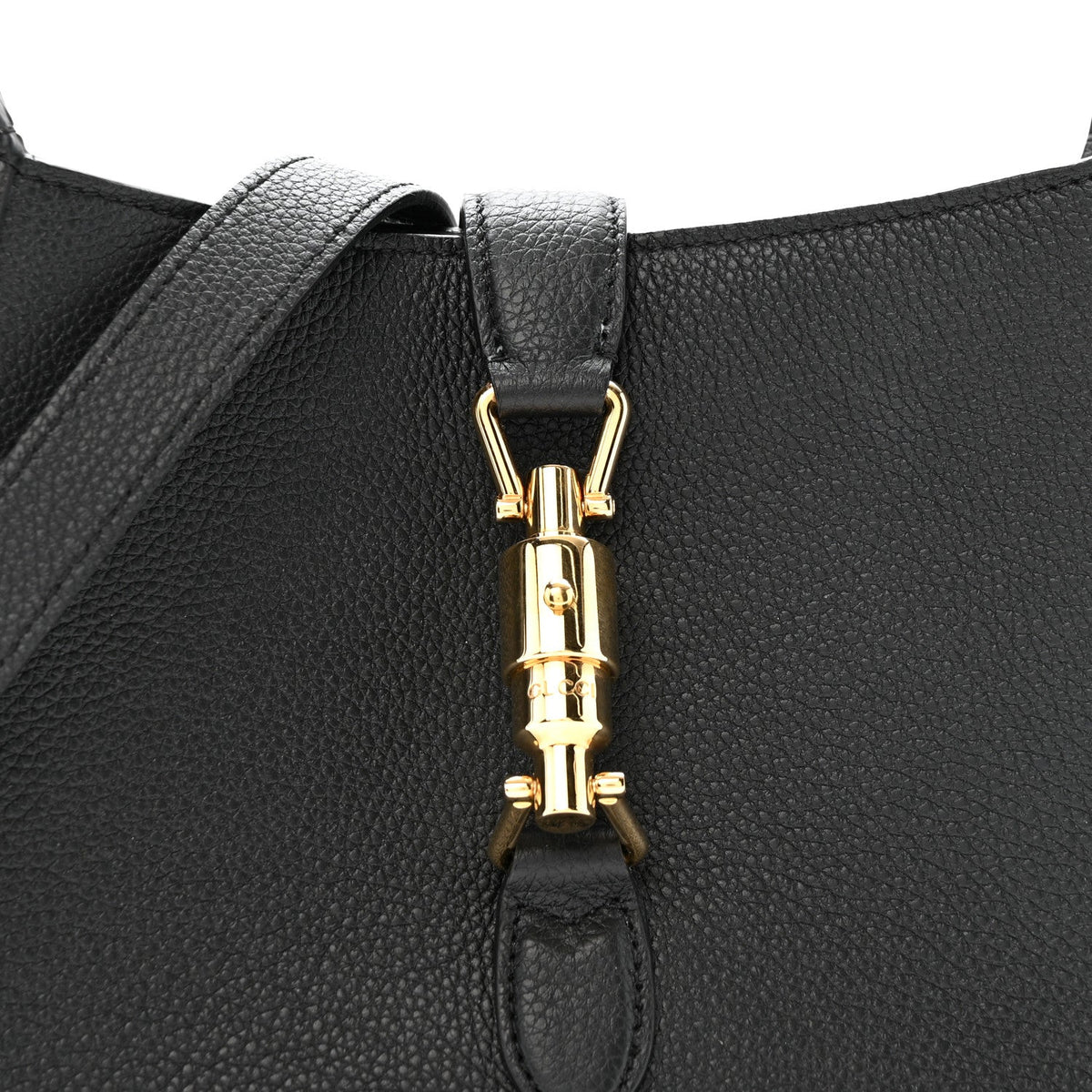Pebbled Calfskin Small Jackie 1961 Hobo Black