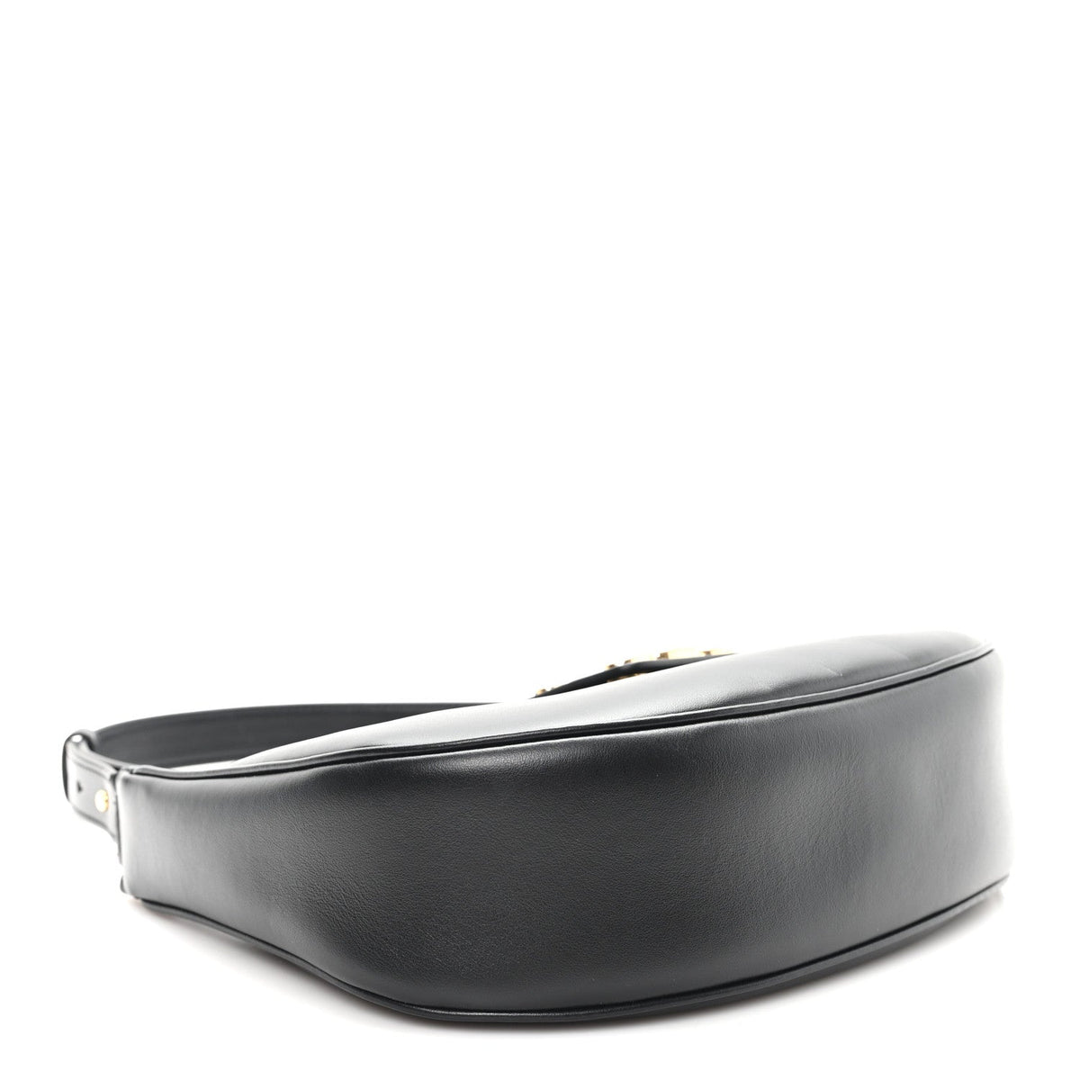 Smooth Calfskin Medium Strap Ava Triomphe Shoulder Bag Black