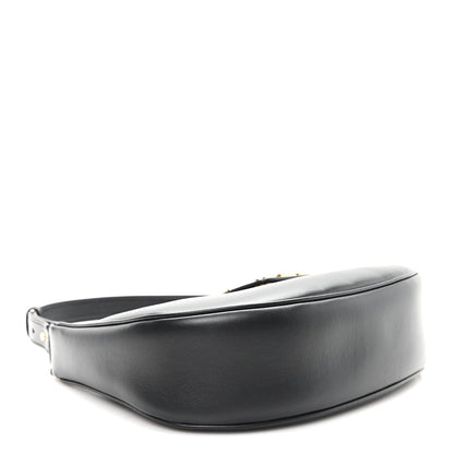 Smooth Calfskin Medium Strap Ava Triomphe Shoulder Bag Black