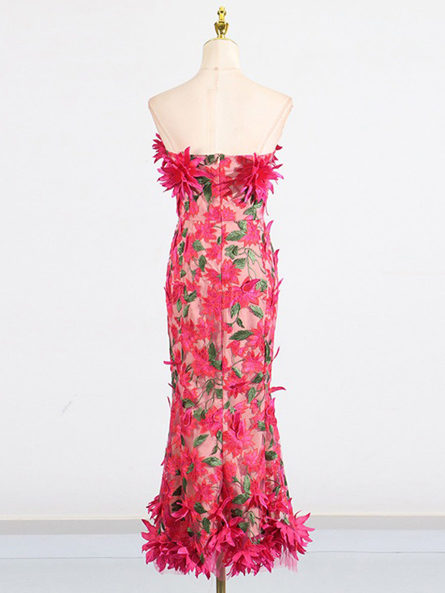 Helena 3D Floral Embroidered Maxi Dress