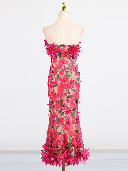 Helena 3D Floral Embroidered Maxi Dress