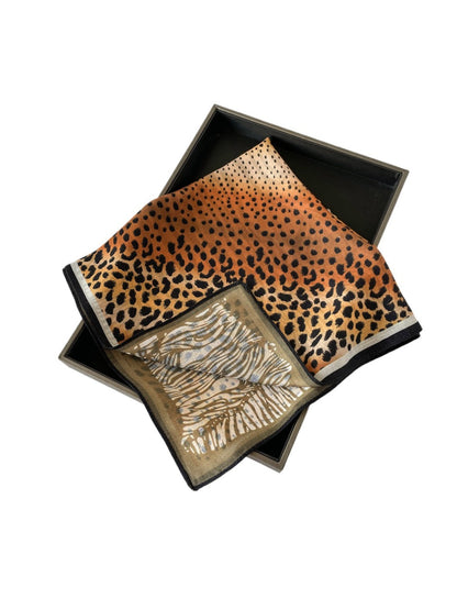 Scarvii - 24" Vintage Elegant Print Square Scarf - 6 Styles