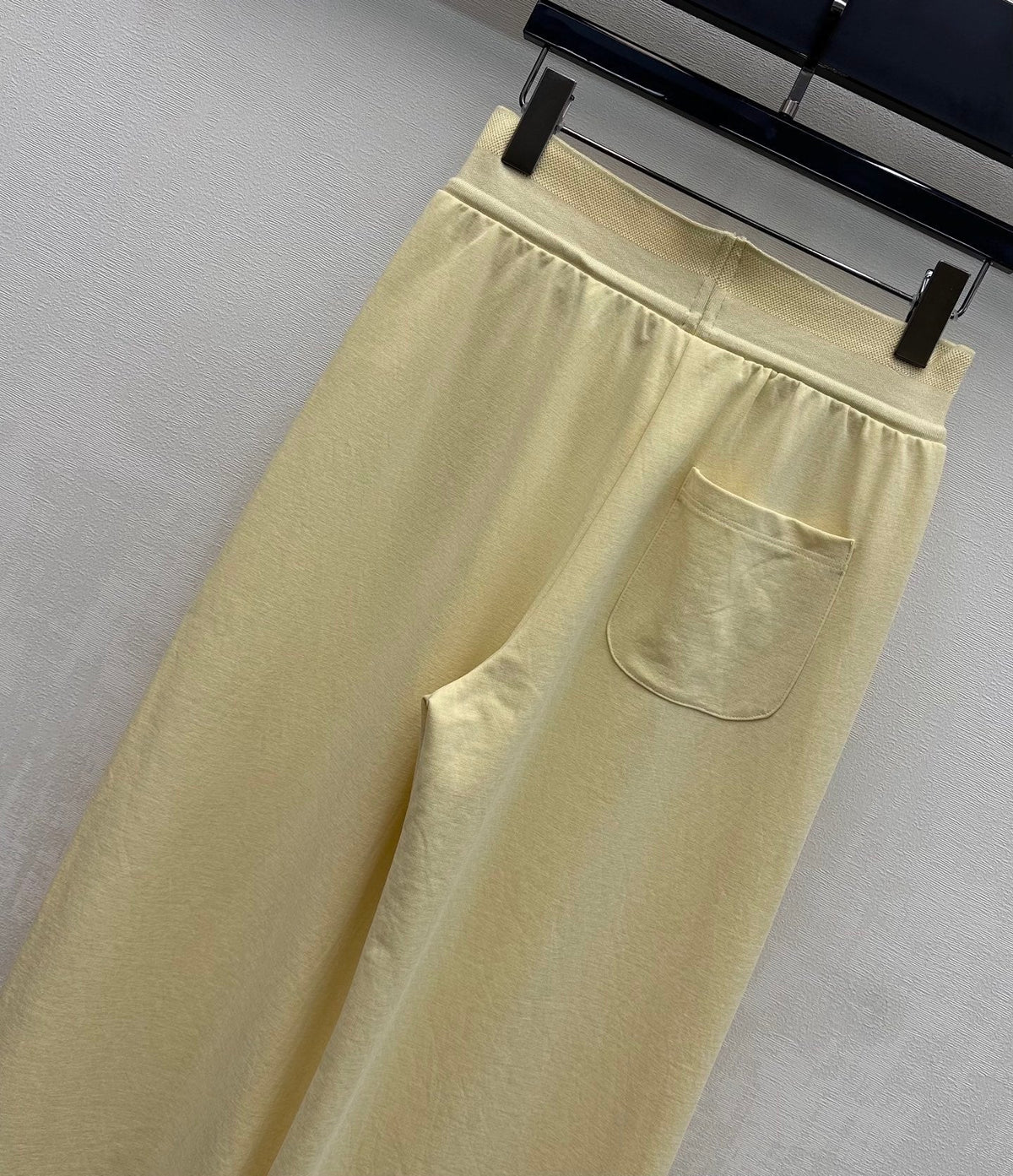 Miu Drawstring Webbing Pants Vanilla Tencel Cotton Fabric 350205