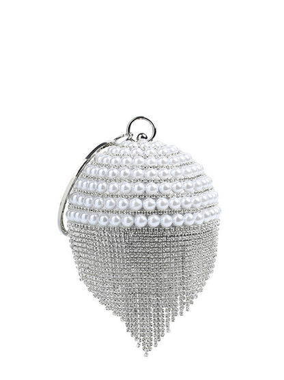 Gianna Large Pearl Tassel Round Bag
