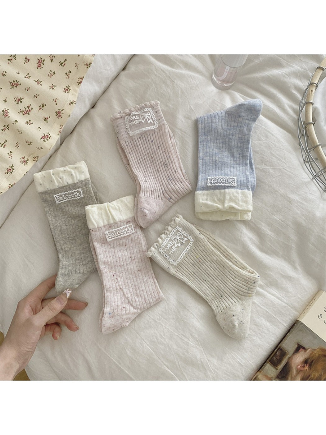 Rufia - Retro Simple Mid-Calf Socks - Sweet &amp; Vintage