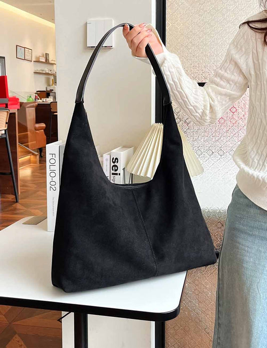 Vintage Suede Tote Commuter Underarm Bag